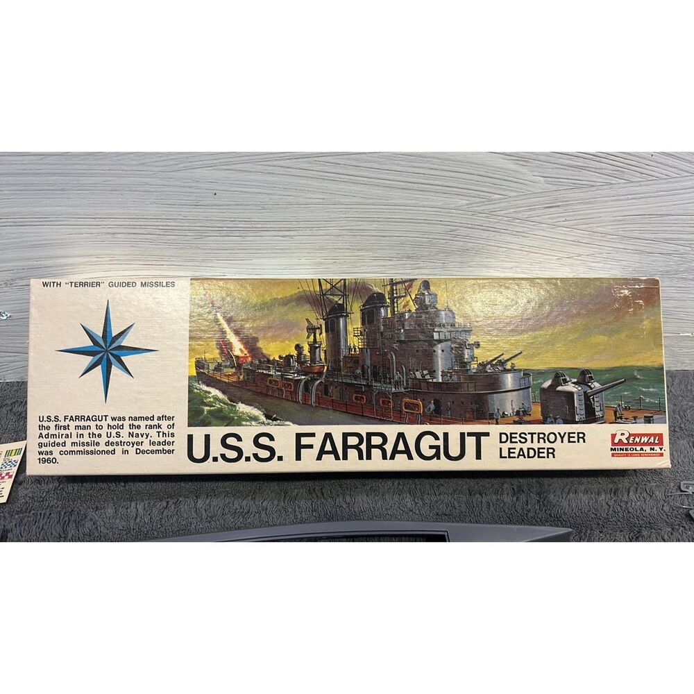 Renwal: 1:500 USS Farragut #613  Destroyer Leader AS IS Model